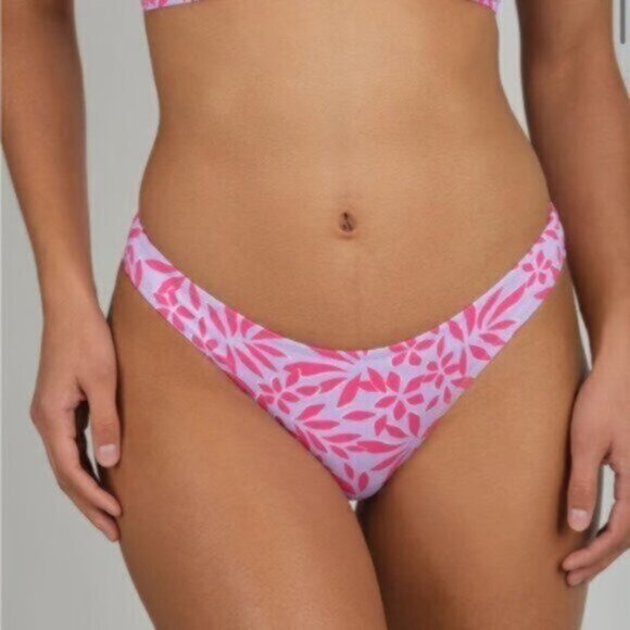 NWT Lively Women's Pink The Swim Floral Cheeky Retro Bottom Size Medium - Picture 1 of 6